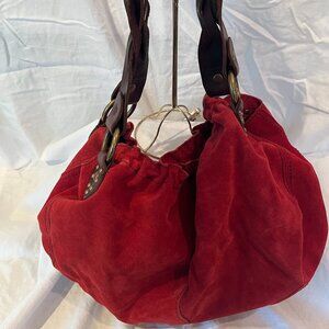 Lucky Brand -- Red Suede -- Leather -- Shoulder Bag -- LIKE NEW!